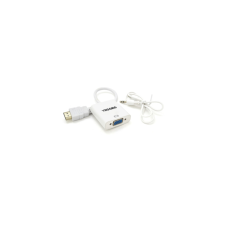 Перехідник HDMI M to VGA F + Audio 0.25m white VEGGIEG (YT-C-H-V2W)