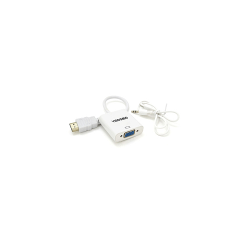 Перехідник HDMI M to VGA F + Audio 0.25m white VEGGIEG (YT-C-H-V2W)