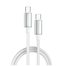Дата кабель USB-C to USB-C 1.0m 5A 100W zinc alloy braided white ColorWay (CW-CBPDCC098-WT)