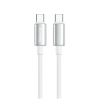 Дата кабель USB-C to USB-C 1.0m 5A 100W zinc alloy braided white ColorWay (CW-CBPDCC098-WT)