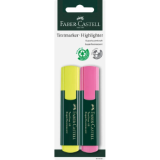 Набір маркерів Faber-Castell текстовий Textliner 48 Superfluorescent, колір жовтий і рожевий 2 шт в блістері (33023)