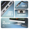 Концентратор AXAGON USB-C to 2xUSB-A + 1xUSB-C + HDMI + RJ45 + PD100W 0.2m grey (HMC-6GLN)