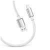 Дата кабель USB 2.0 AM to Lightning 1.0m 3A zinc alloy braided white ColorWay (CW-CBUL098-WT)