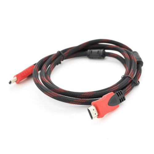 Кабель мультимедійний HDMI M to HDMI M 1.8m V1.4 black/red Merlion (YT-HDMI(M)/(M)NY/RD-1.8m)