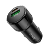 Зарядний пристрій HOCO 1xUSB-C PD20W + 1xUSB QC3.0 car adapter Z42 black (6931474742544)