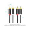 Кабель мультимедийный 2xRCA M to 2xRCA M 1.5m black Vention (BCMBG)