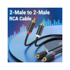 Кабель мультимедийный 2xRCA M to 2xRCA M 1.5m black Vention (BCMBG)