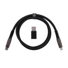 Дата кабель USB-C + USB A to USB-C 1.0m Double-Sleeved Geek black Keychron (CAB21_KEYCHRON)