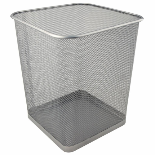 Корзина для бумаг Axent металлический квадратный 270x300мм Серебристый (2124-03-A)