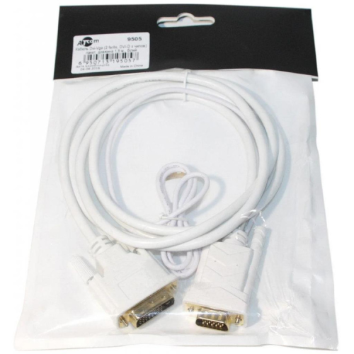 Кабель мультимедійний DVI M to VGA M 1.0m 24+1pin white Atcom (9505)