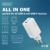 Зарядний пристрій Digitus 2xUSB-C + 1xUSB 67W GaN (DA-10303)