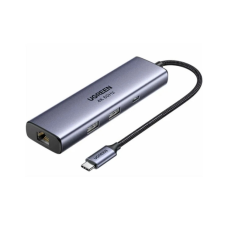 Концентратор Ugreen USB-C 6-in-1 2xUSB-A + 1xUSB-C PD100W + DisplayPort 4K60Hz + 1xRJ45 1000Mbps black (75643)