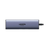 Концентратор Ugreen USB-C 6-in-1 2xUSB-A + 1xUSB-C PD100W + DisplayPort 4K60Hz + 1xRJ45 1000Mbps black (75643)