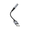 Кабель мультимедійний USB AM to 3.5mm F LS36 black HOCO (6942007608879)