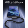 Дата кабель USB 3.0 AM to USB-C 1.0m 3A US385 90° Black Ugreen (20299)