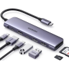Концентратор Ugreen USB-C 7-in-1 2xUSB 3.0 + USB-C PD100W + HDMI 4K30Hz + SD/TF black (15214)