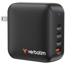 Зарядний пристрій Verbatim MiniGaN 165 W 4 ports (3xUSB-C/1xUSB-A) (32216)