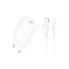 Зарядний пристрій BOROFONE USB-C PD20W + cable USB-C to Lightning white (6941991111419)