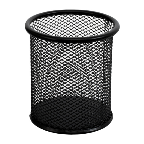 Підставка для ручок H-Tone кругла металева, 9 х 10 см, чорна (JJ41205)