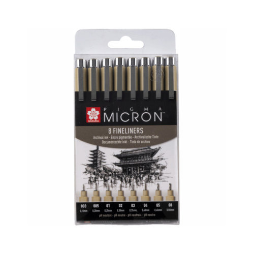 Лайнер Sakura Набір Pigma Micron 8 шт, Чорний (8712079459536)