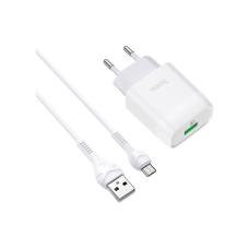 Зарядний пристрій HOCO C72Q Glorious USB QC3.0 + cable USB to Micro 5P 18W White (6931474732538)