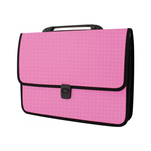 Папка - портфель Economix на застежке, фактура Вышиванка, розовый (E31641-09)