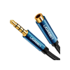 Кабель мультимедийный 3.5mm M to 3.5mm F 1.0m AV118 blue Ugreen (40673)