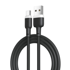 Дата кабель USB 2.0 AM to USB-C 1.0m 2.1A silicone black XO (NB208-TC-1-BK)