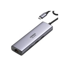 Концентратор Ugreen USB-C 7-in-1 2xUSB 3.0 + HDMI 4K60Hz + RJ45 + SD/TF + PD 100W gray (90568)