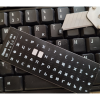 Наклейка на клавіатуру BestKey мініатюрна непрозора чорна, 56, білий (BKm4WHI/045)