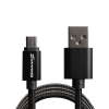Дата кабель USB 2.0 AM to Micro 5P 1.0m Black/Black Grand-X (FM01BB)