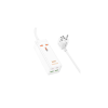 Мережевий фільтр живлення HOCO AC10A, 1 роз, 2 USB, 2 USB-C, 65W, 1,5м, White (HOCO AC10A/W)