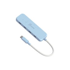 Концентратор J5create USB-C to 4xUSB-C 3.2 10Gbps cyan (JCH345EC-N)
