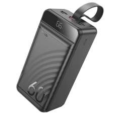 Батарея универсальная HOCO 60000mAh Element PD/20W, QC/22.5W, LED Lamp, Black (J123C / 714736)