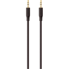 Кабель мультимедійний jack 3.5mm - M/M, portable, 2m, black/gold Belkin (F3Y117BT2M)