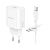 Зарядное устройство BOROFONE BN26 Fuente USB-C PD20W + cable USB-C to USB-C White (6941991120251)