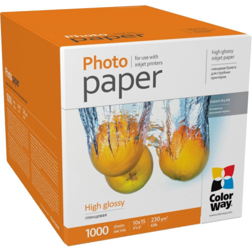Фотопапір ColorWay 10x15 230г glossy, 1000с (PG23010004R)