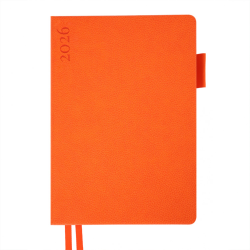 Еженедельник Leo planner А5 датированный 2026 "Binario", мягкий, оранжевый, 368 страниц (252641)