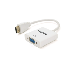 Перехідник HDMI M to VGA F 0.25m white VEGGIEG (YT-C-H-V1W)