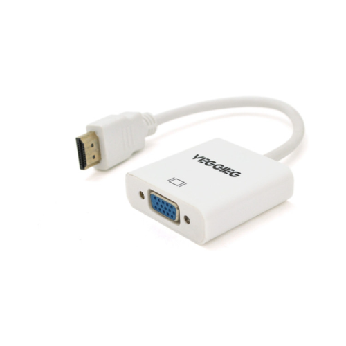 Перехідник HDMI M to VGA F 0.25m white VEGGIEG (YT-C-H-V1W)