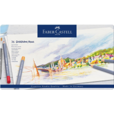 Олівці кольорові Faber-Castell Goldfaber Aqua акварельні, в металевій коробці, 36 кольорів 114636 (27983)
