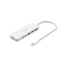 Концентратор J5create USB-C 6-in-1 2xUSB 3.2 + USB-C PD + HDMI 4K + SD/TF + 3.5mm white (JCD373EW-N)