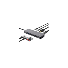 Концентратор Trust USB-C 8-in1 1xUSB-А 3.2/USB-A 2.0/2xUSB-С/HDMI/Ehernet/SD/microSD aluminium 0.15m grey (25672_TRUST)
