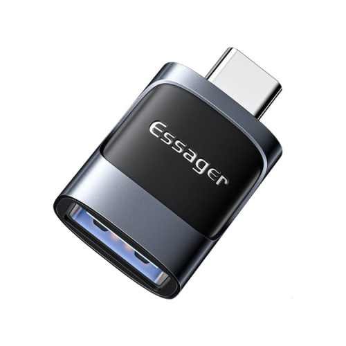 Перехідник OTG USB 3.0 AF to USB-C gray Essager (EZJAC-XL01)