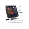 Переходник Lightning M to 2xLightning F Audiо + Charge Promate (ihinge-lt.grey)