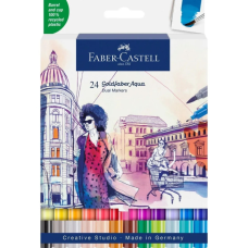 Художній маркер Faber-Castell акварельних двосторонніх Goldfaber Aqua Dual Marker, 24 кольори (32364)