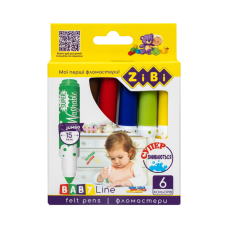 Фломастери ZiBi BABY Line SUPER JUMBO SUPERWASHABLE 6 кольорів (ZB.2816)