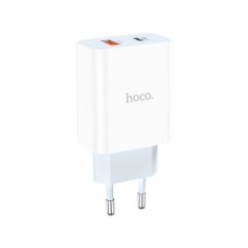 Зарядний пристрій HOCO C97A 1xUSB-C PD20W + 1xUSB QC3.0 White (6931474766076)