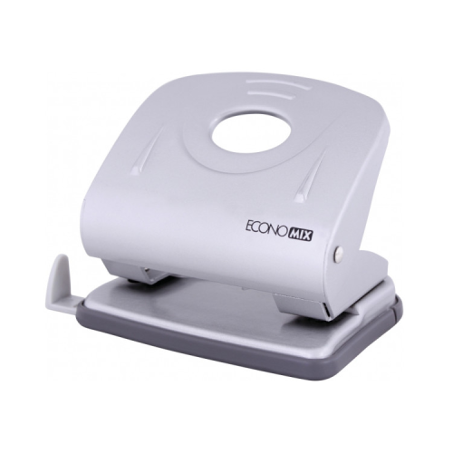 Дырокол Economix с линейкой 30 листов Серебряный (E40132)