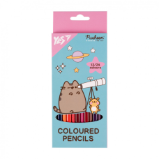Олівці кольорові Yes Pusheen Cheek двосторонні 12 шт. 24 кол (290745)